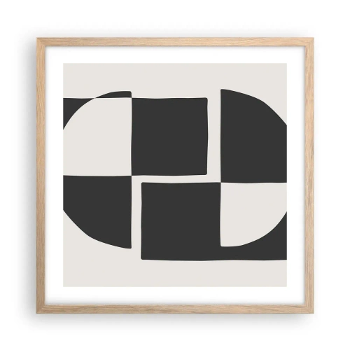 Poszter világos tölgy keretben - Antitézis – szintézis - 50x50 cm