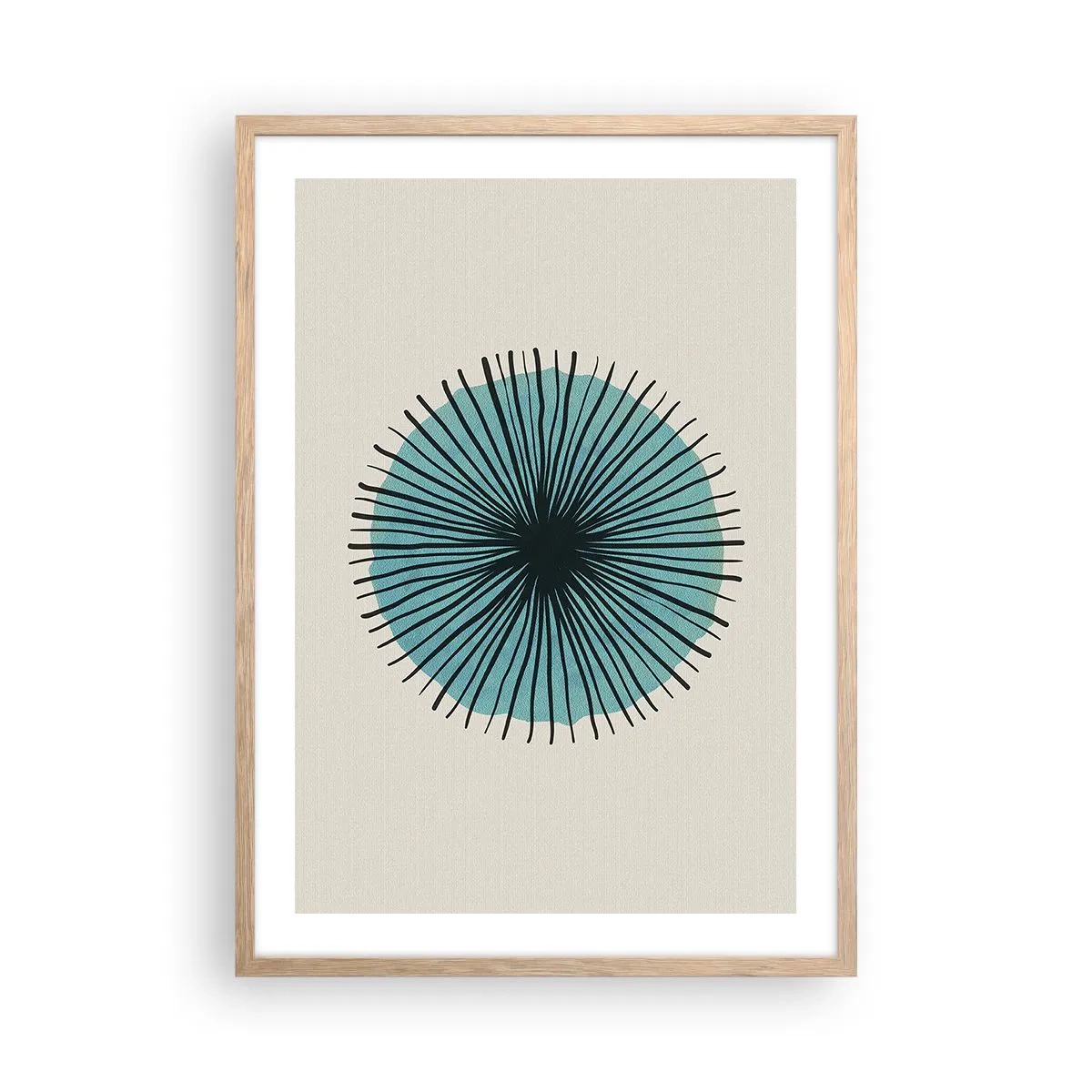 Poszter világos tölgy keretben - Ragyogóan a kékben - 50x70 cm