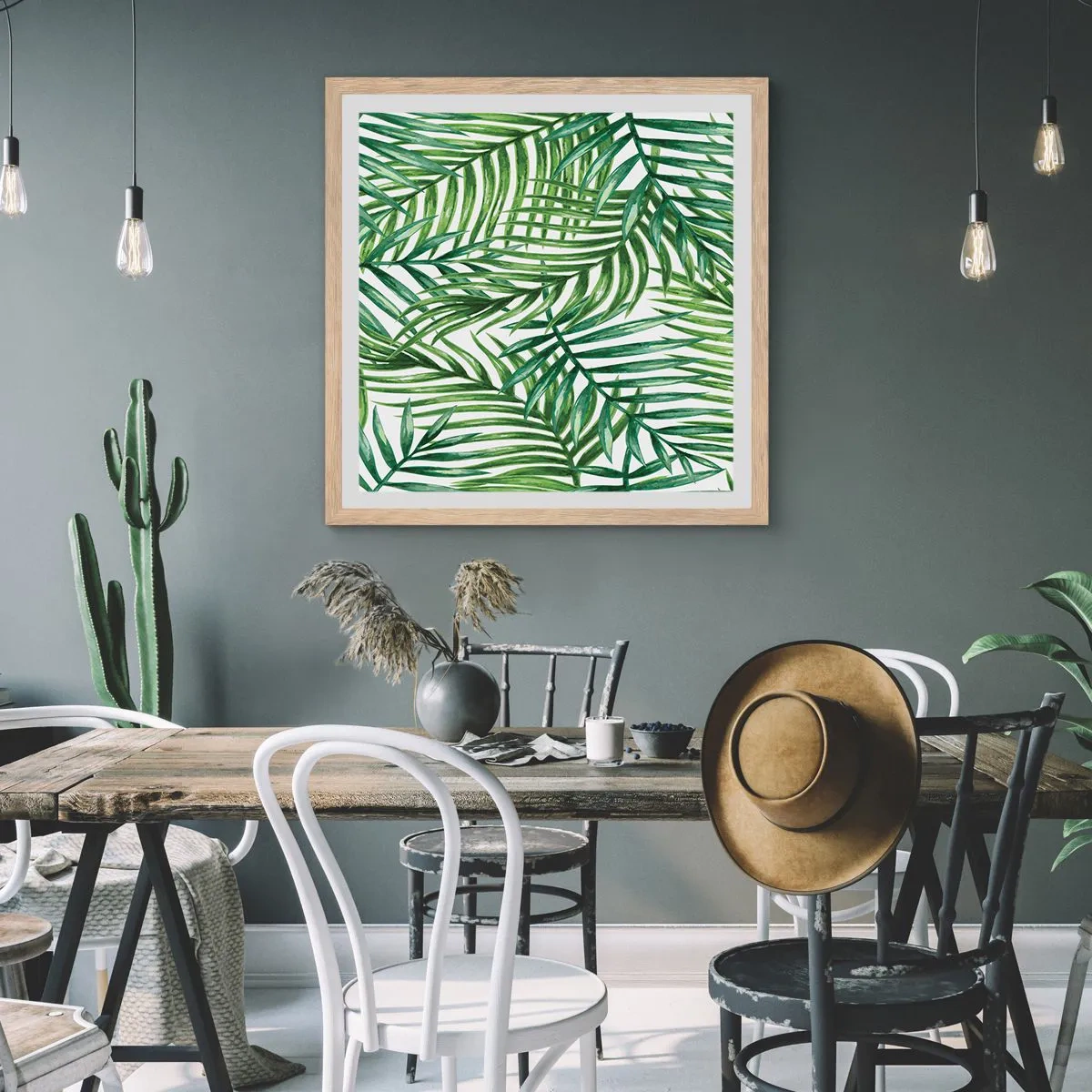 Poszter világos tölgy keretben - A zöld lombkorona alatt - 60x60 cm