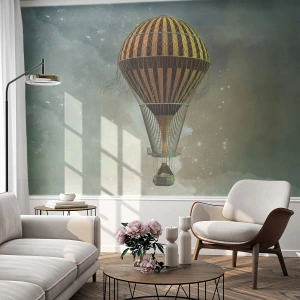 Fotótapéta Premium Sand - Úttörő járatok - Ballon, Légy, Felhők - 100x70 cm