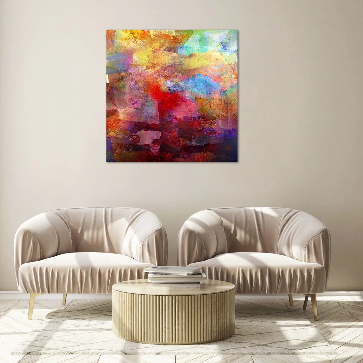 Üveg kép - Nézz bele a szivárványba - 60x60 cm