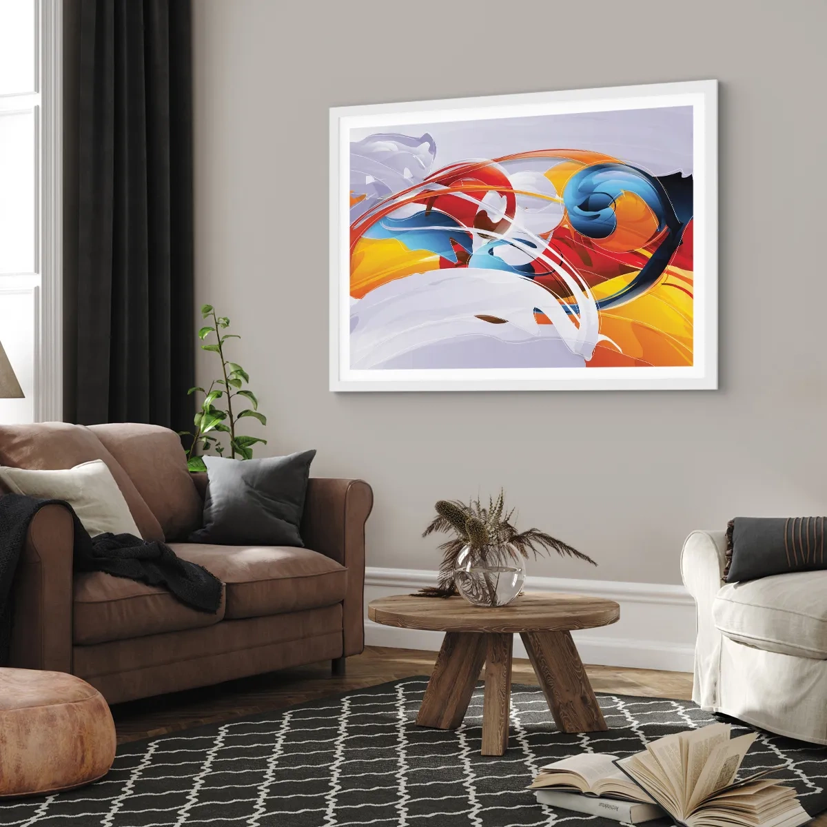 Poszter fekete keretben - Az elemek tánca - 91x61 cm