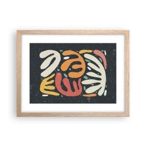 Poszter világos tölgy keretben - Kompozíció - mindjárt elkaplak - 40x30 cm