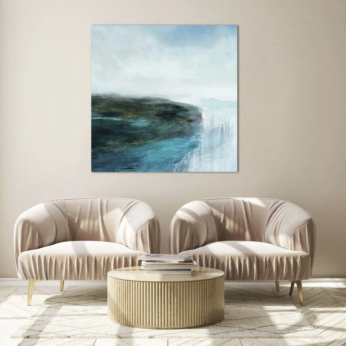 Üveg kép - Tengeri absztrakció - 40x40 cm