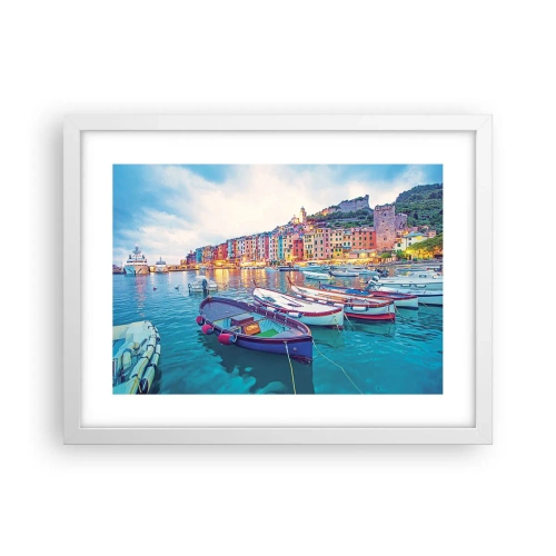 Poszter fekete keretben - Színes este a kikötőben - 40x30 cm