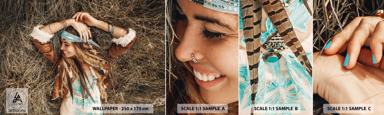 Fotótapéta Minta Standard Eco - Útban a szerelem nyara felé - Boho, Nő, Ékszerek - 100x30 cm