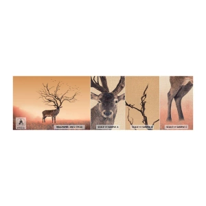 Fotótapéta Minta Premium Canvas - Ős szarvas - az erdő örök szelleme - Absztrakció, Szarvas, Természet - 100x30 cm