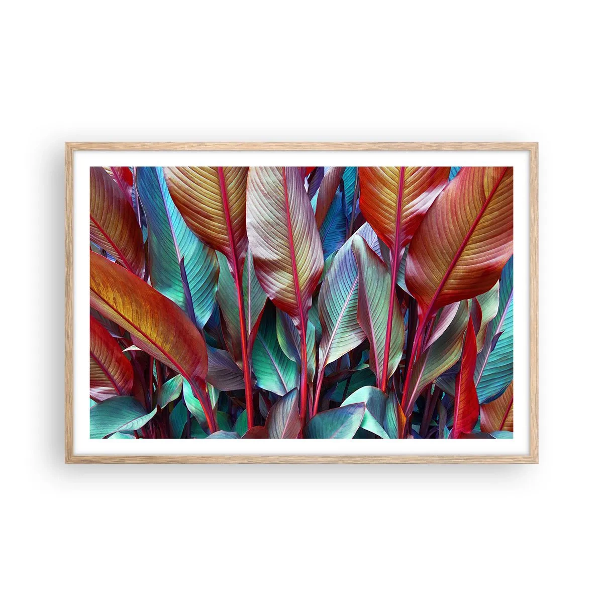 Poszter világos tölgy keretben - Egy színes sűrű - 91x61 cm