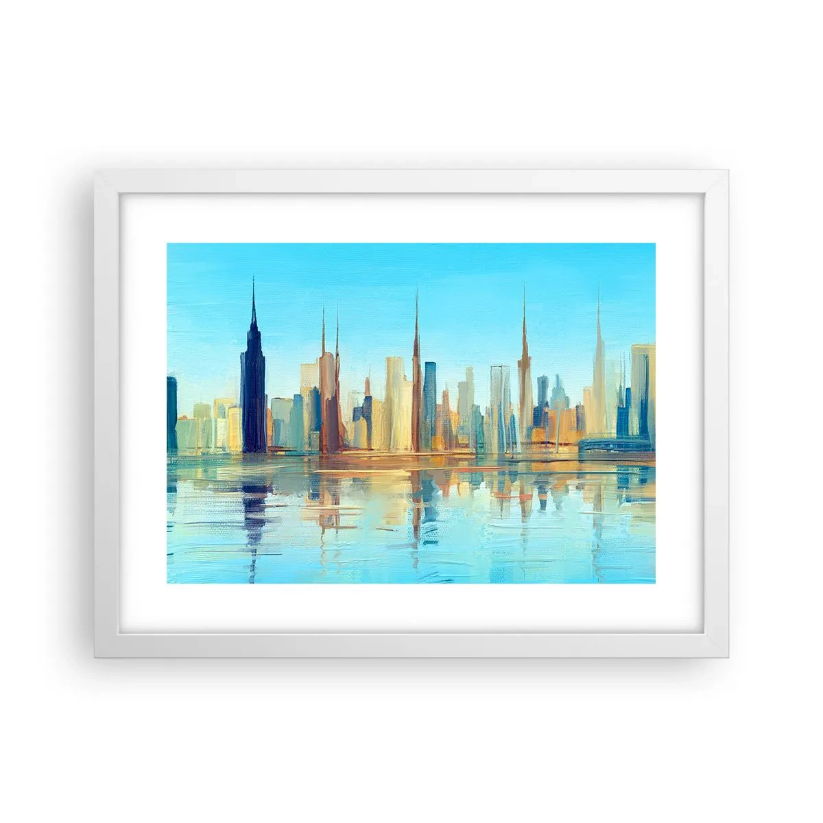 Poszter fekete keretben - Napfényes metropolisz - 40x30 cm