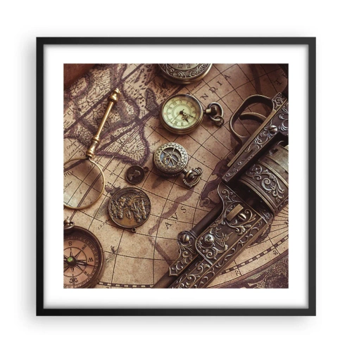 Poszter fehér keretben - Hív a kaland  - 50x50 cm