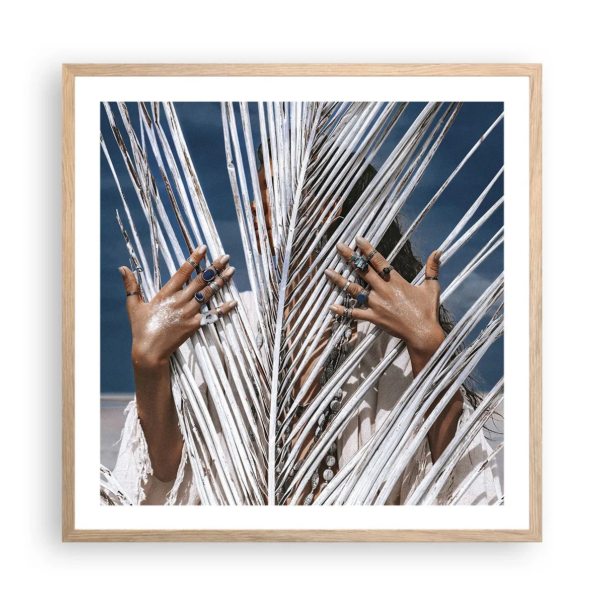 Poszter világos tölgy keretben - Sámán asszonya? - 60x60 cm