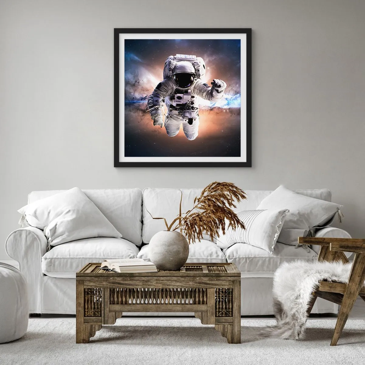 Poszter fehér keretben - Üdvözlet az űrből - 50x50 cm