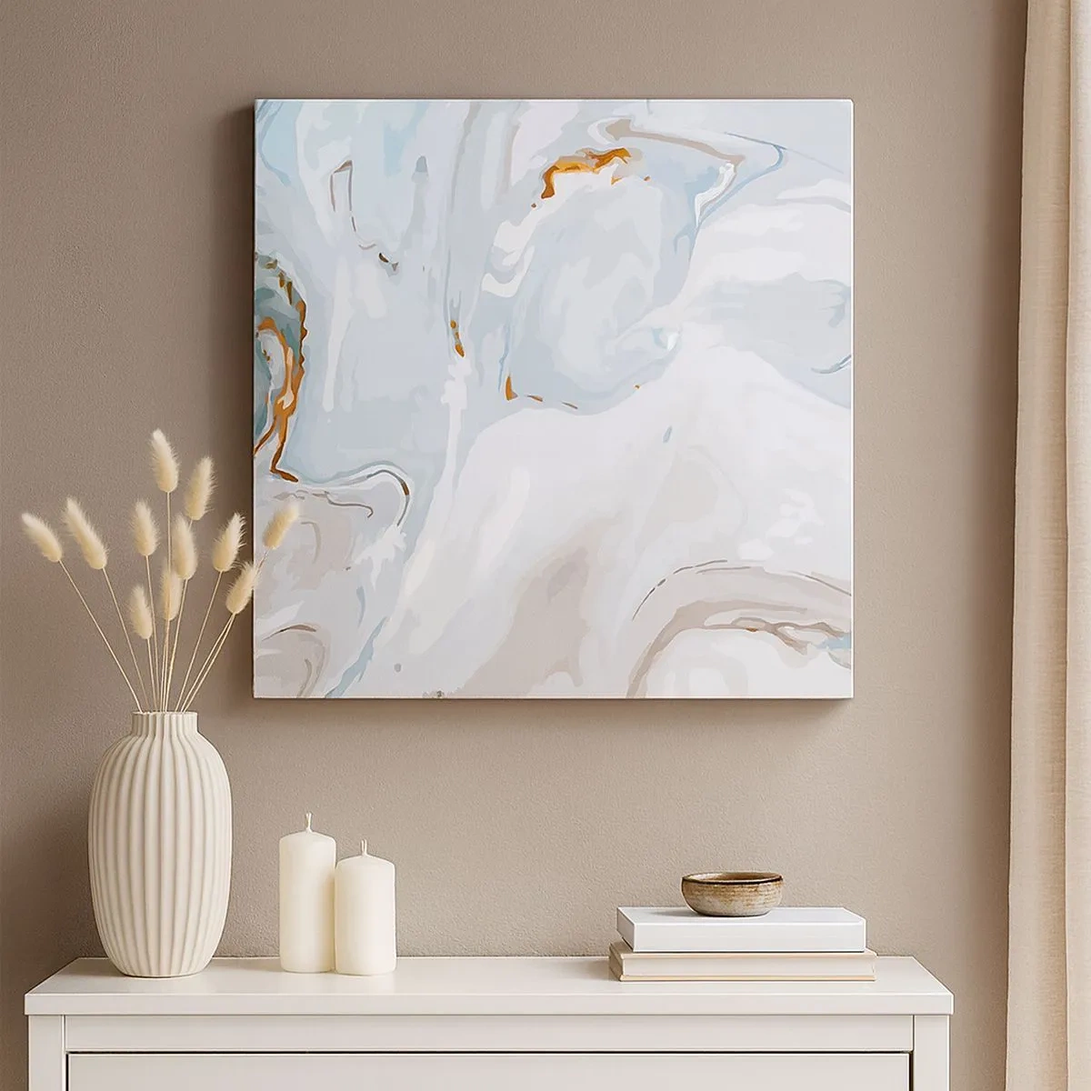 Vászonkép - Felhabzott fehér - 30x30 cm