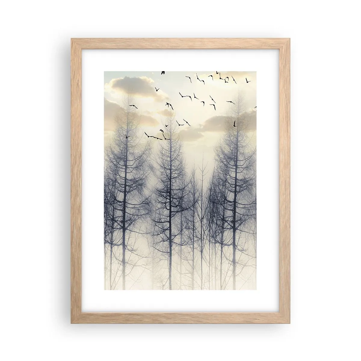 Poszter világos tölgy keretben - Erdei szellemek - 30x40 cm