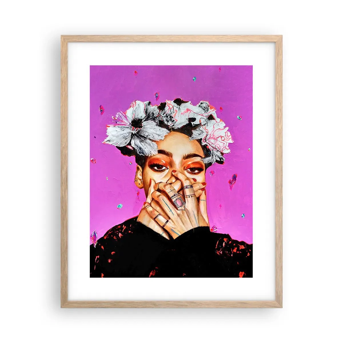 Poszter világos tölgy keretben - Egy kis őrültség - 40x50 cm