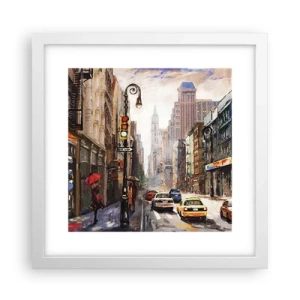 Poszter fekete keretben - New York – esőben is színes - 30x30 cm