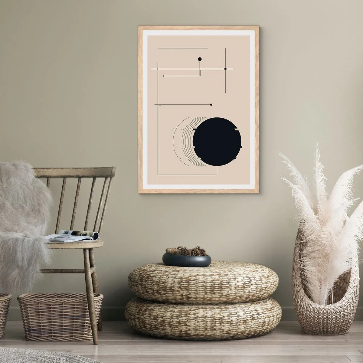 Poszter világos tölgy keretben - Ruganyos és dinamikus kompozíció - 40x50 cm