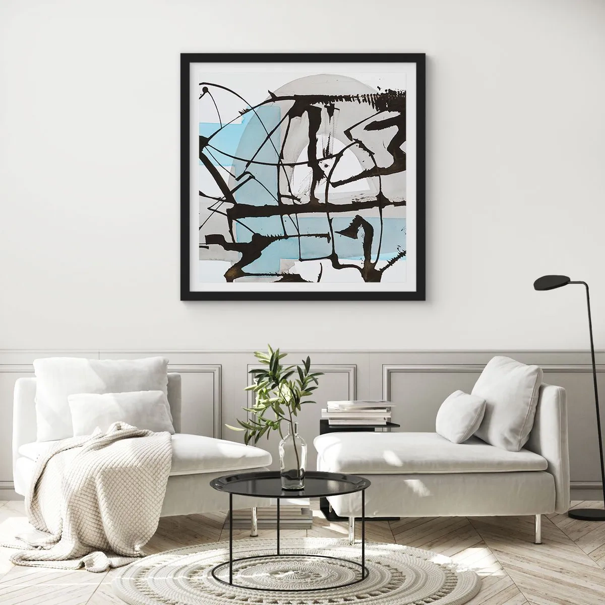 Poszter fehér keretben - Mindennek ellenére kék - 50x50 cm