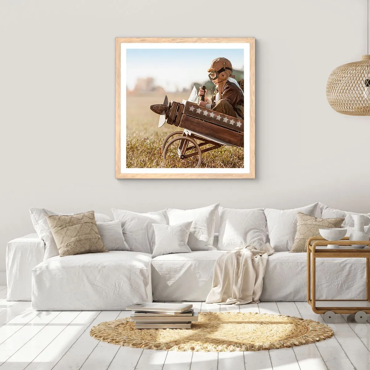 Poszter világos tölgy keretben - Indulás egy álom felé - 40x40 cm