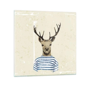 Üveg kép - Mert szeretem a csíkos pólókat! - 40x40 cm