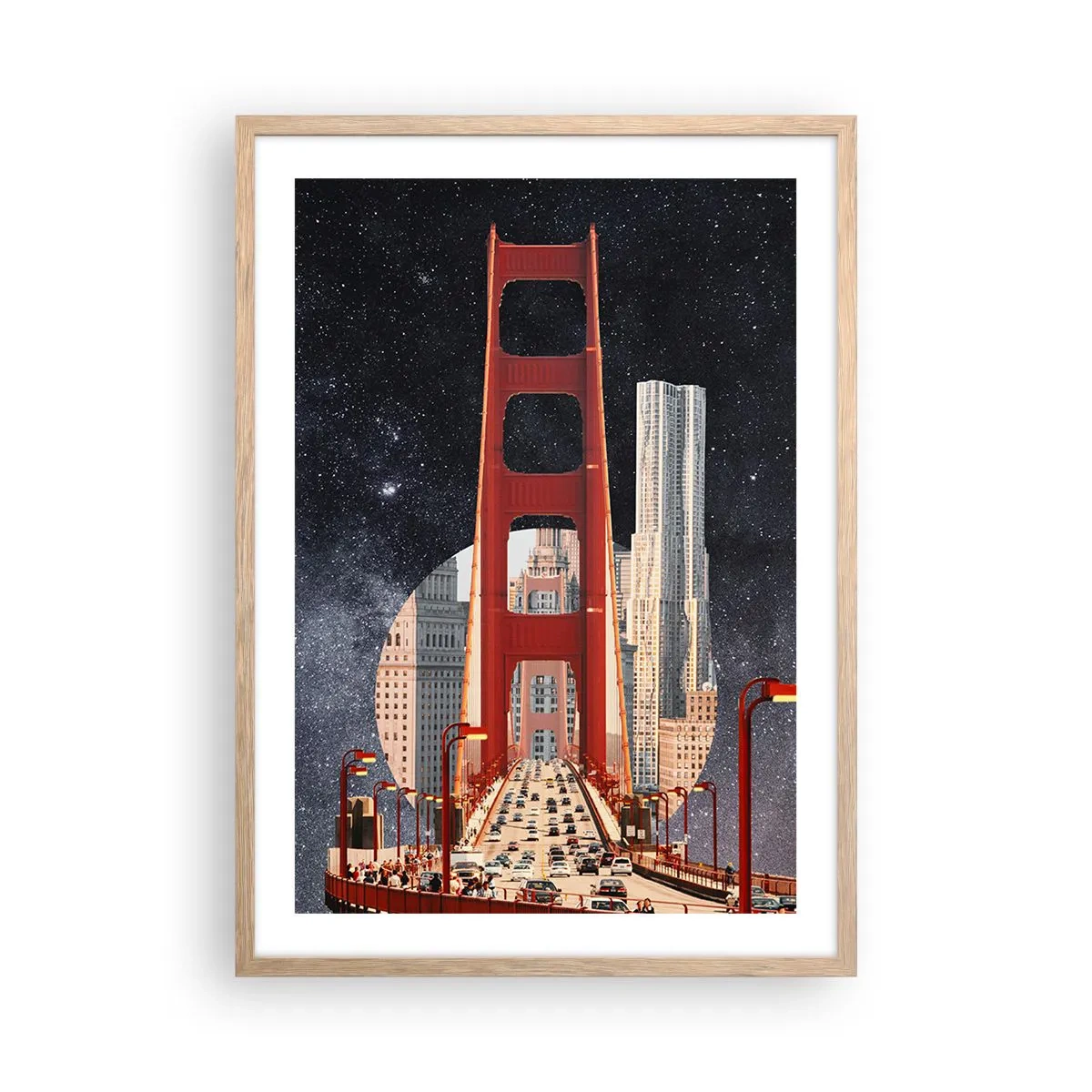 Poszter világos tölgy keretben - Mindig a középpontban - 50x70 cm