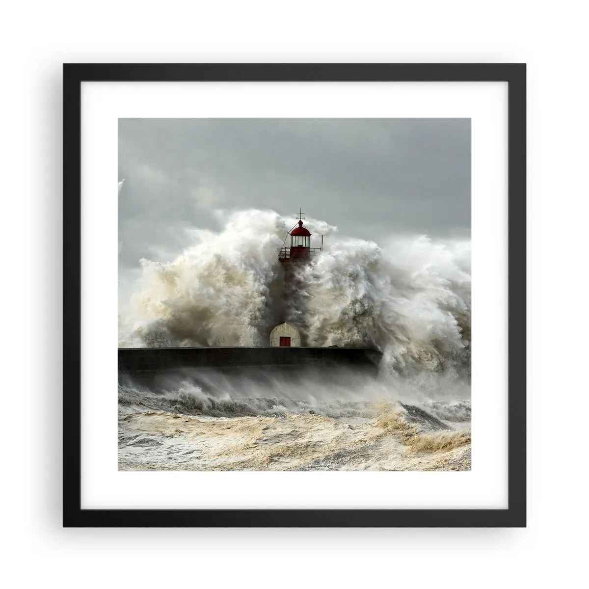 Poszter fehér keretben - Az óceán haragja - 40x40 cm