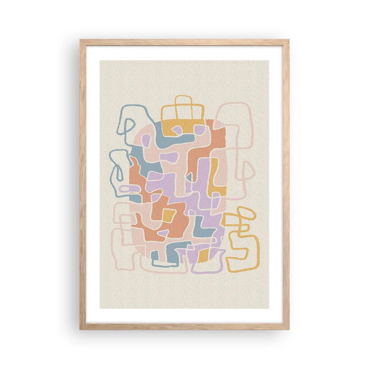Poszter világos tölgy keretben - Labirintus - egy örömteli kaland - 50x70 cm