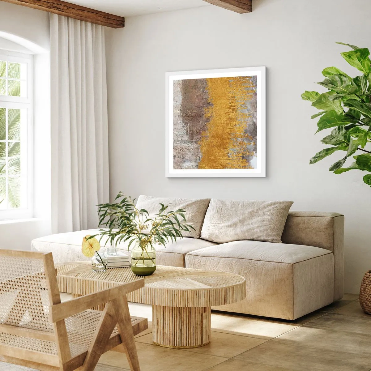 Poszter fekete keretben - Egy aranyszínű fuvallat - 30x30 cm