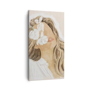 Vászonkép - A virágok között ujjongva - 45x80 cm