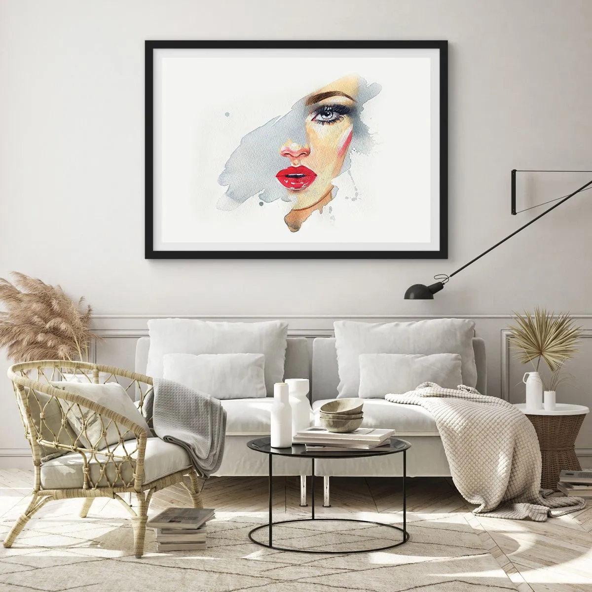 Poszter fehér keretben - Egy vízcsepp tükörkép  - 70x50 cm