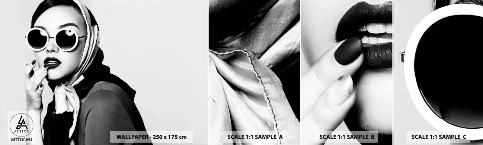 Fotótapéta Minta Öntapadós Deluxe Sticker - Üdvözlet a 60-as évekből - Nő, Női Arc, Szüret - 100x30 cm