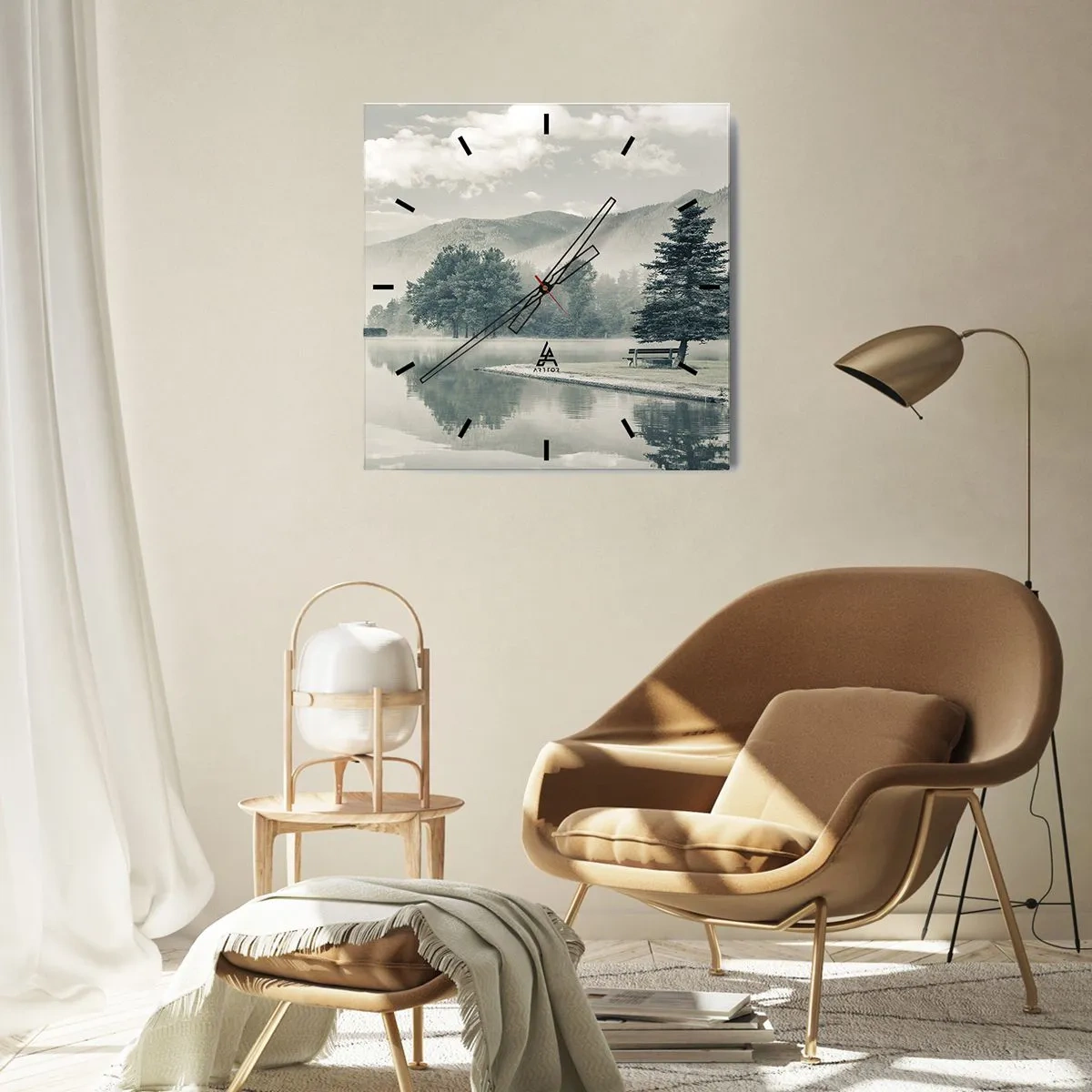 Falióra, Óra - A tó még alszik - 40x40 cm