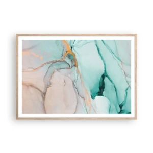 Poszter világos tölgy keretben - Formák és színek tánca - 100x70 cm