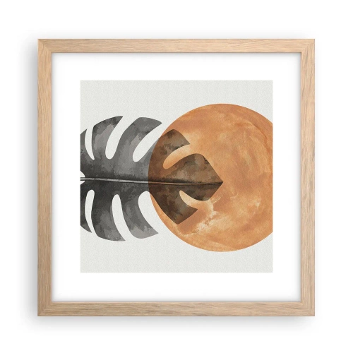 Poszter világos tölgy keretben - Mindig a nap - 30x30 cm