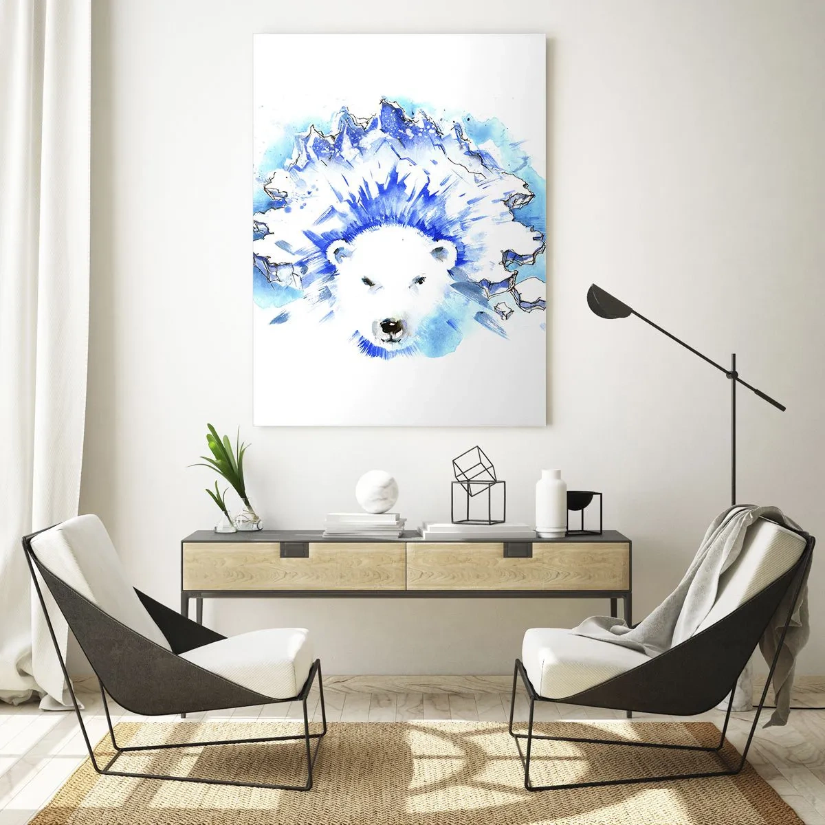 Üveg kép - Az Északi-sark királya jégkoronában - 70x100 cm