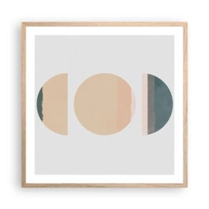 Poszter világos tölgy keretben - Kerékről kerékre - 60x60 cm