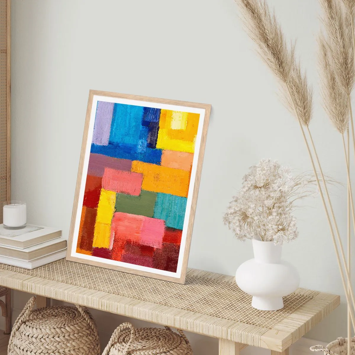 Poszter világos tölgy keretben - Mindegyik más, mindegyik színes - 61x91 cm