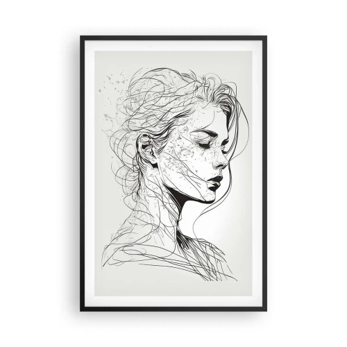 Poszter fehér keretben - Portré álmodozásban - 61x91 cm