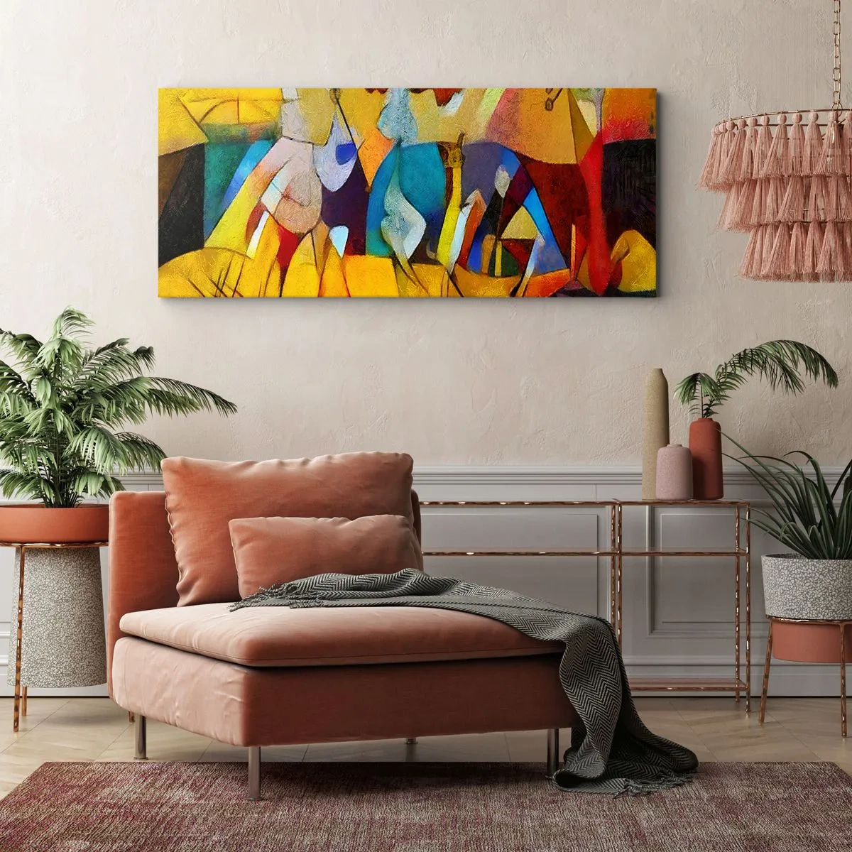 Vászonkép - Nap - élet - boldogság - 100x40 cm