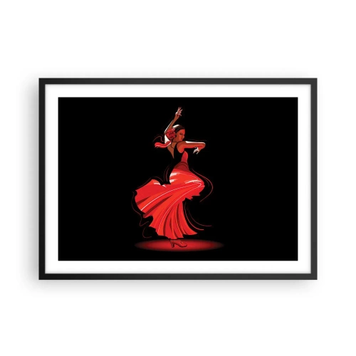 Poszter fehér keretben - A flamenco tüzes szelleme - 70x50 cm