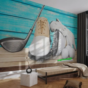 Fotótapéta Premium Canvas - Minden kész - Golf, Sport, Golfozó cipők - 350x256 cm