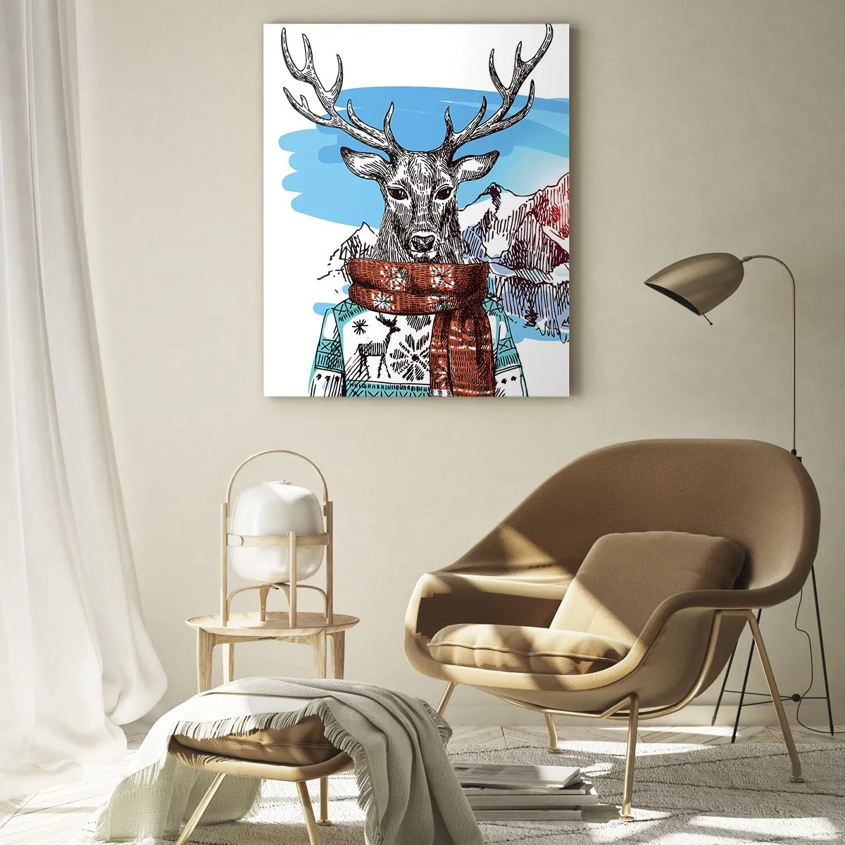 Üveg kép - Még a szarvas sem fázik - 80x120 cm