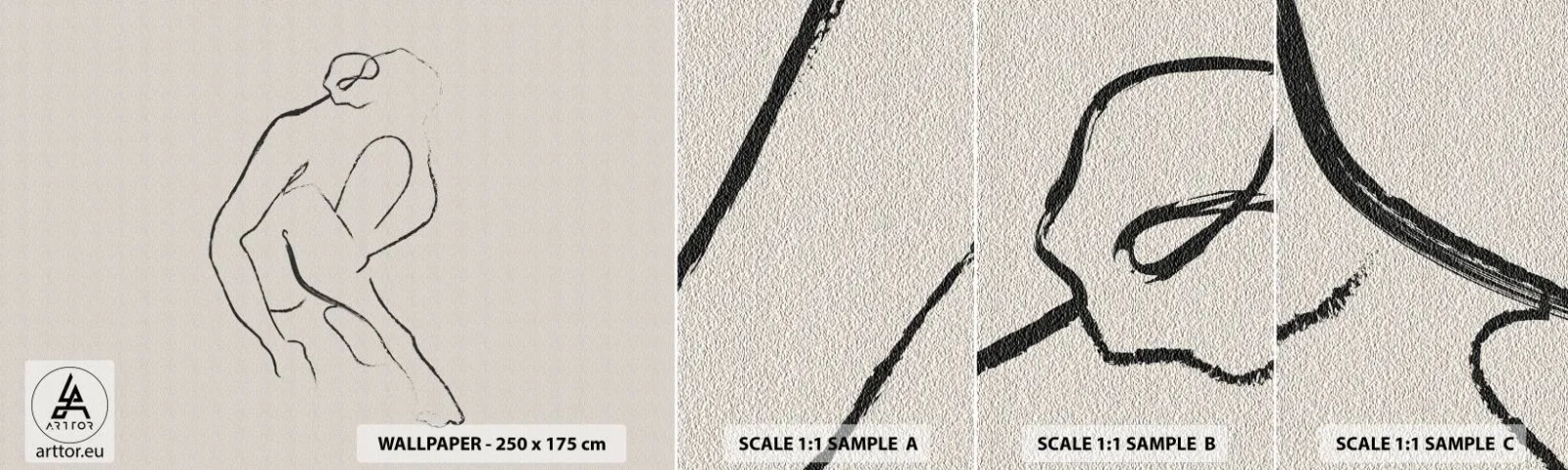 Fotótapéta Minta Öntapadós Deluxe Sticker - Intim vázlat - Minimalizmus, törvény, Nő - 100x30 cm