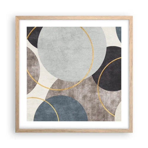 Poszter világos tölgy keretben - Kerékről kerékre - 50x50 cm