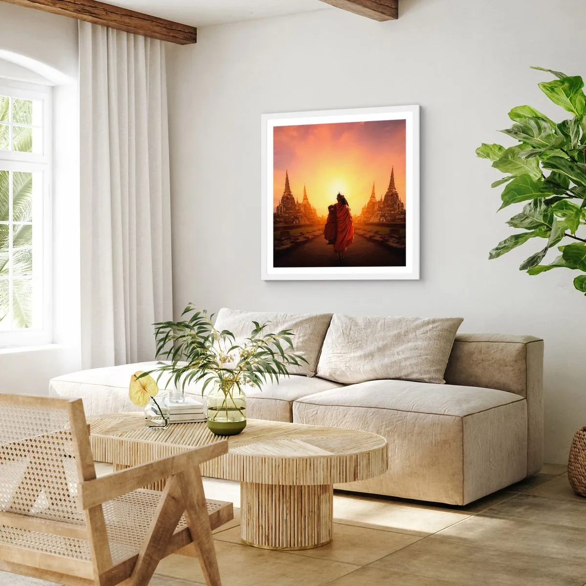 Poszter fekete keretben - Nyugalomban a végtelenségen át - 40x40 cm