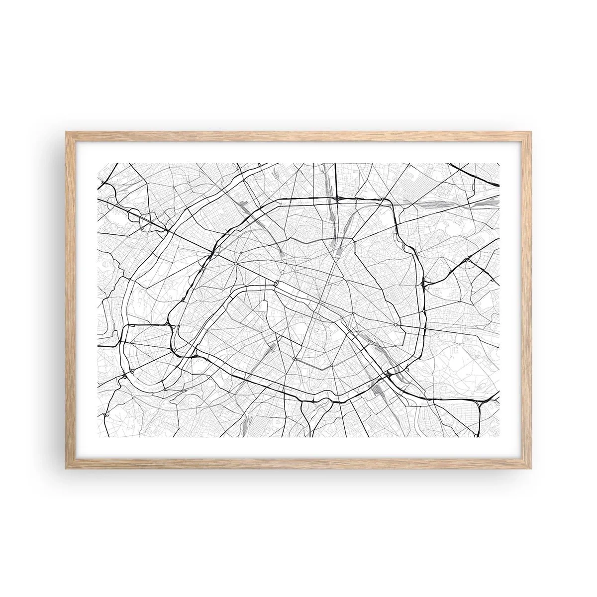 Poszter világos tölgy keretben - Párizs virága - 70x50 cm