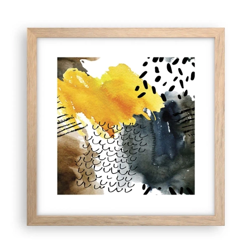 Poszter világos tölgy keretben - Az elemek találkozása - 30x30 cm