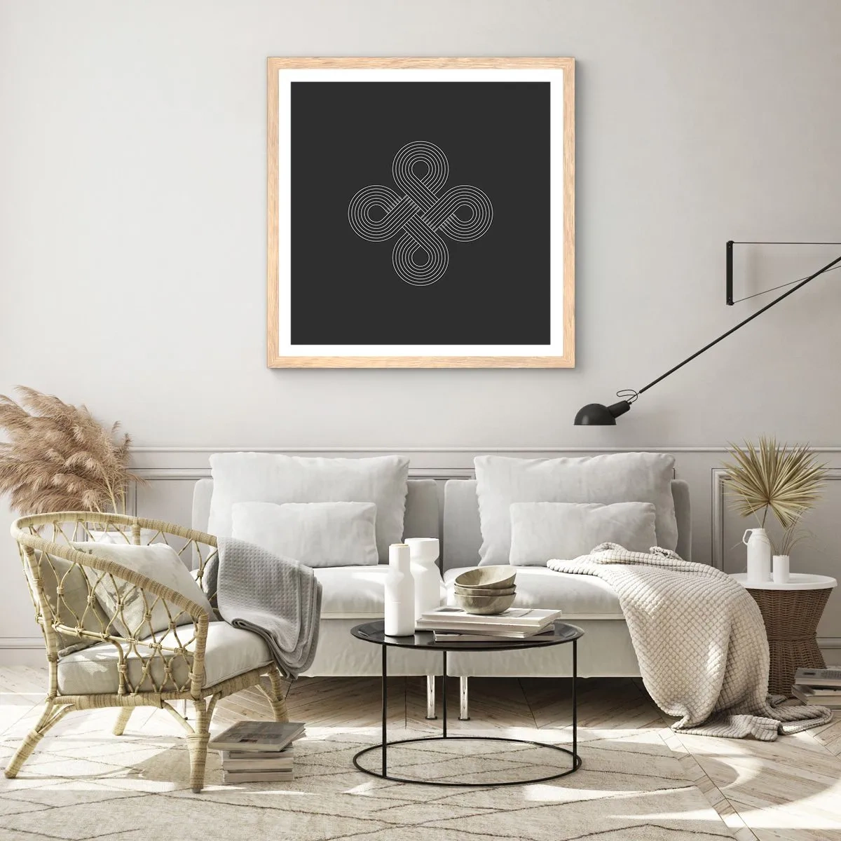 Poszter világos tölgy keretben - Kelta szellemben - 60x60 cm