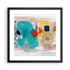 Poszter fehér keretben - Színes játék - 40x40 cm