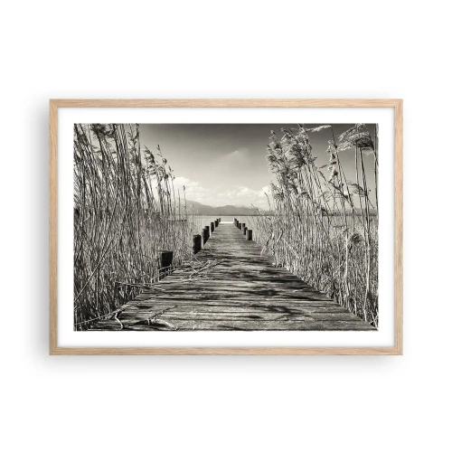 Poszter világos tölgy keretben - A fű csendjében - 70x50 cm